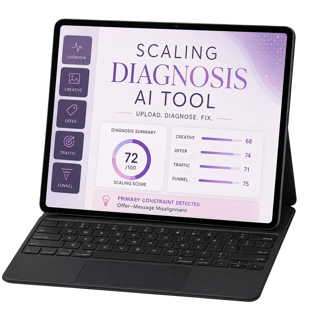 Tablet showing the Scaling Diagnosis AI Tool dashboard