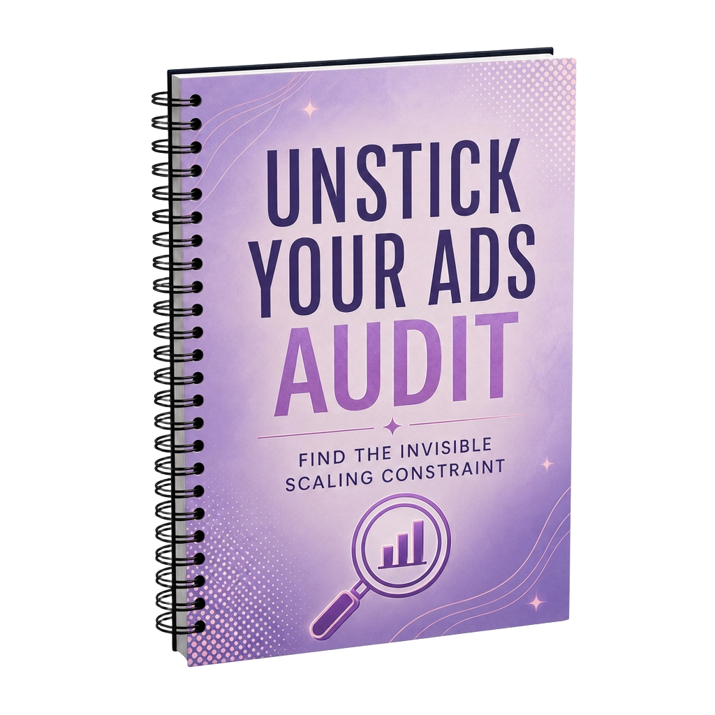 The Unstick Your Ads Audit spiral-bound book